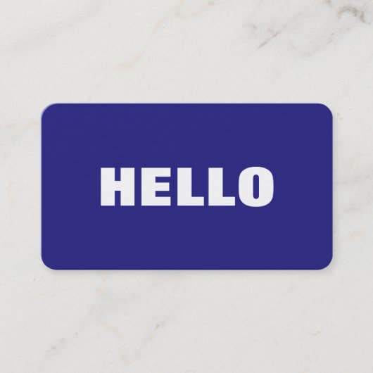 hallo Gewoon eenvoudige, schone, witte, profession Visitekaartje (Voorkant)