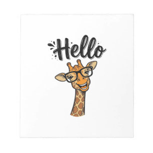 Hallo Giraffe Vintage Gravure Cute Dieren T-shirt_ Notitieblok