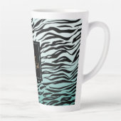 Hallo Girly Mint Zwart Zebra Print Ombre Latte Mok (Rechts)