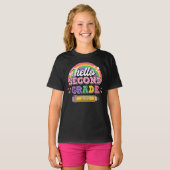 Hallo Girly Rainbow 2e klas met jaar T-shirt (Voorkant volledig)