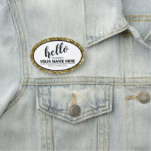 Hallo Glitter Border Gold ID633 Naamplaatje (In situ)