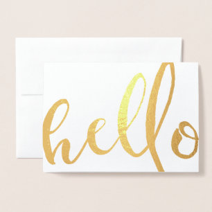 hallo Gold Foil Script Folie Kaarten