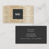 Hallo Gold Sequin Visitekaartje (Voorkant / Achterkant)