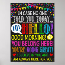 hallo Good Morning Motivatie Classroom Poster