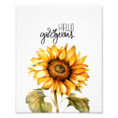 hallo "Gorgeous" Zonnebloempprint Foto Afdruk (Voorkant)