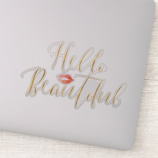 Hallo Goud Mooie lippen Sticker (Detail)