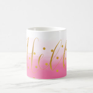 Hallo Goud Roze Confetti Ombre Koffiemok