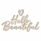 Hallo Gouden Glitzy Glitter Glam Sticker (Voorkant)