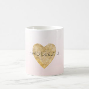 Hallo Gouden Hart Blush Roze Ombre Koffiemok