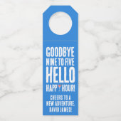 Hallo Grappig afscheid 9 tot 5 Flessenhanger (Achterkant)
