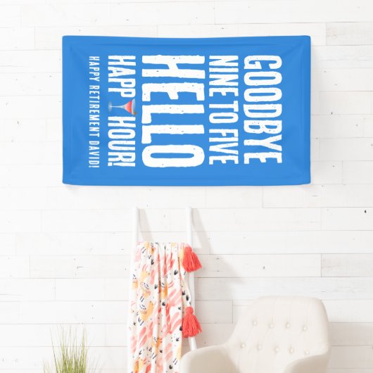 Hallo Grappig afscheid 9 tot 5 Spandoek (Insitu)