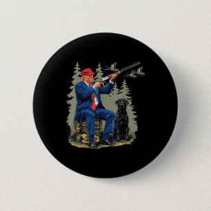 Hallo Grappig Jagen Eend Trump Camo Hunting Ronde Button 5,7 Cm