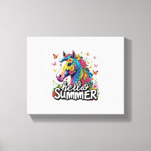 Hallo Grappig zomer paard Canvas Afdruk (Voorkant)