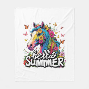 Hallo Grappig zomer paard Fleece Deken