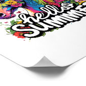 Hallo Grappig zomer paard Poster (Hoek)