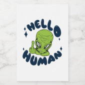 hallo grappige Alien Voedselcontainer Etiket (Enkel label)