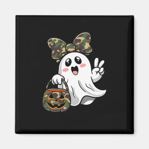 Hallo Grappige Halloween Camouflage Camo Ghost Magneet