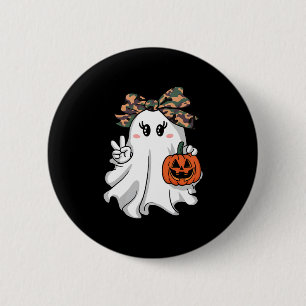 Hallo Grappige Halloween Camouflage Camo Ghost Ronde Button 5,7 Cm