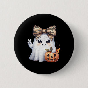Hallo Grappige Halloween Camouflage Camo Ghost Ronde Button 5,7 Cm
