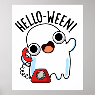 Hallo grappige spookwoordspeling poster