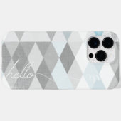 hallo Grey and Blue Linen Pattern iPhone Case-Mate iPhone Case (Achterkant (horizontaal))