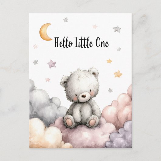 Hallo grillige "kleine" teddybeer briefkaart (Voorkant)