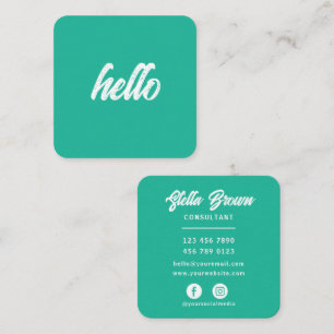 Hallo Groen - Chic vet Vierkante Visitekaartje