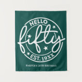 Hallo Groen - Vijftig 50ste verjaardag Wandkleed (Voorkant)