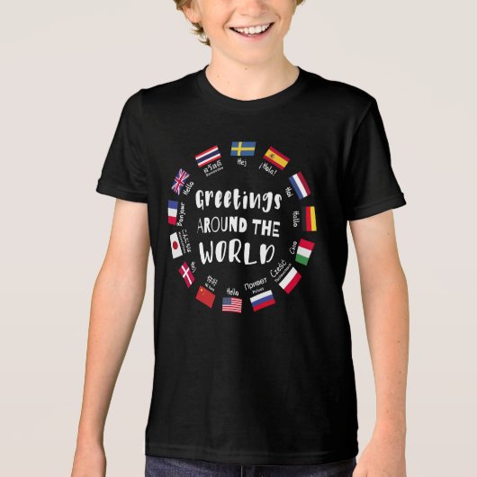 Hallo Groeten over de hele wereld, Tri-Blend Shirt (Voorkant)