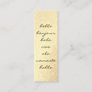 Hallo Groetjes Gold Glitter Mini Visitekaartje