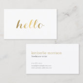 Hallo Groot goud? Eenvoudig gezegd Visitekaartje (Voorkant / Achterkant)
