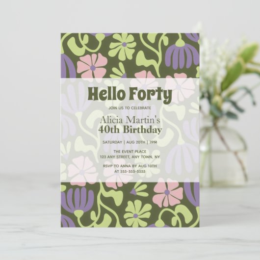 Hallo Groovy Flower Kaart (Staand voorkant)