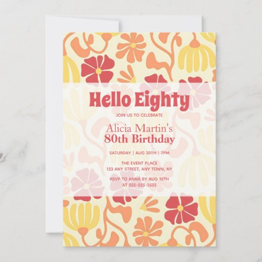 Hallo Groovy Flower Kaart (Voorkant)