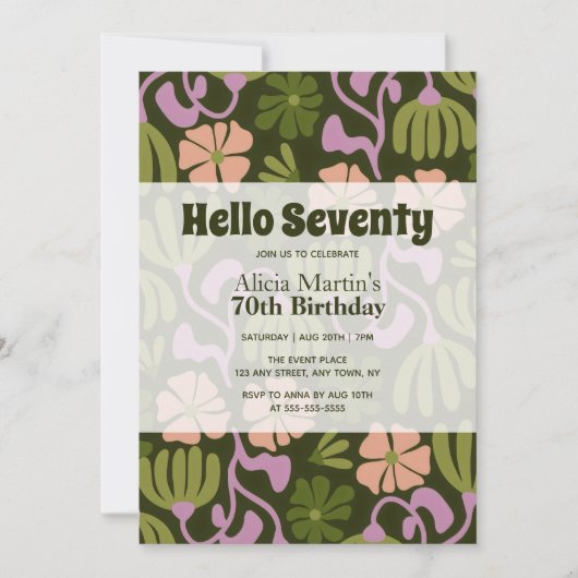 Hallo Groovy Flower Kaart (Voorkant)