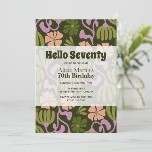 Hallo Groovy Flower Kaart (Staand voorkant)