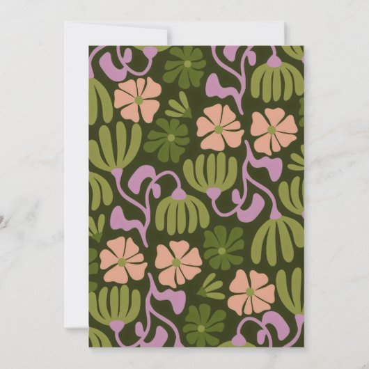 Hallo Groovy Flower Kaart (Achterkant)