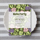 Hallo Groovy Flower Kaart