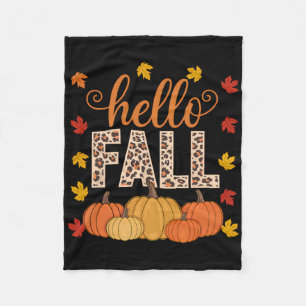 Hallo Groovy Herfst Autumn Maple Leaves Pumpkin Le Fleece Deken