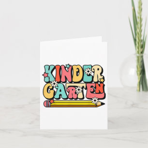 Hallo Groovy Kindergarten Vibes Retro Teacher CK Kaart
