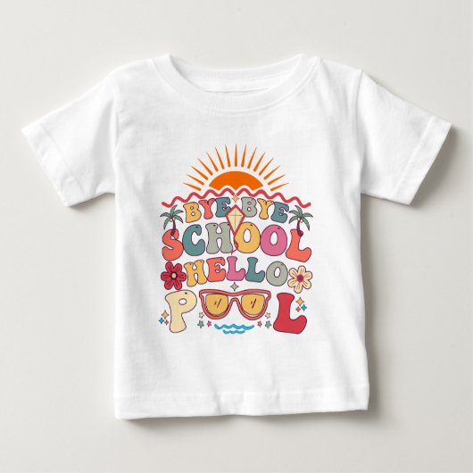 Hallo Groovy Retro Design Bye School (Voorkant)