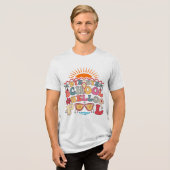 Hallo Groovy Retro Design Bye School Tri-Blend Shirt (Voorkant volledig)