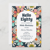 Hallo Groovy Retro Hippie Flower Kaart (Voorkant)