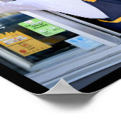 Hallo Haal je hamburger Donald Trump kookt frietwe Poster (Hoek)