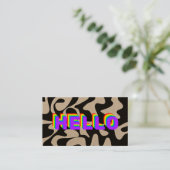 Hallo Hallo Bold Font Visitekaartje (Staand voorkant)