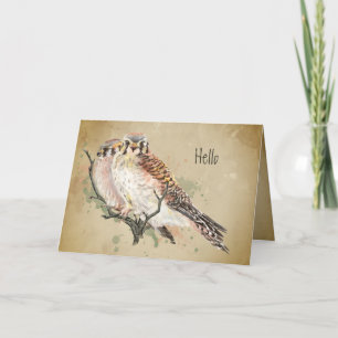 Hallo Hallo? Denken aan jou Kestrel Falcon Bird Ka Kaart