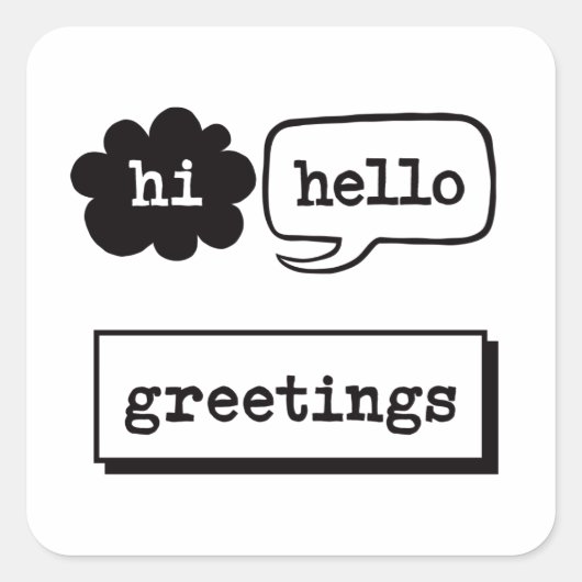 Hallo Hallo Greetings Vierkante Sticker (Voorkant)