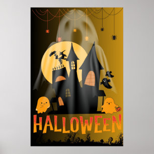 Hallo Halloween, Schattige en Horror Boo Graphic Poster