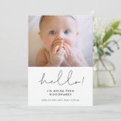 Hallo Handgeschreven minimalist Aankondiging (Staand voorkant)