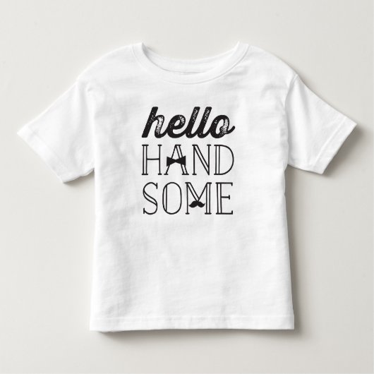 hallo Handsome Bow Stropdas Little Man Boy Kinder  Shirts (Voorkant)