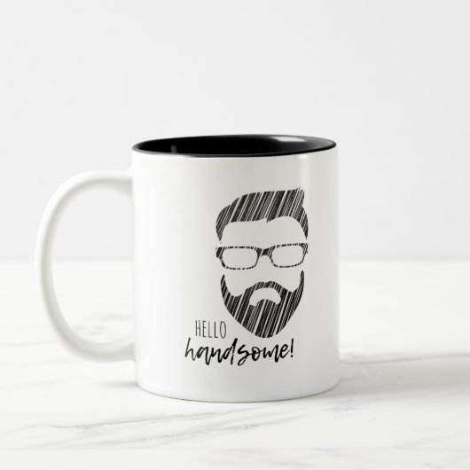 hallo Handsome Hipster Two-Tone Mok (Links)